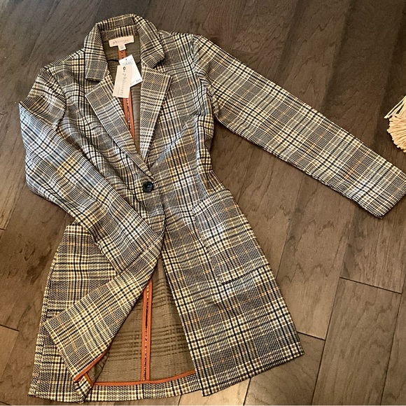 Philosophy Jackets & Blazers - NWT Philosophy Houndstooth Duster Jacket - size XS Plaid